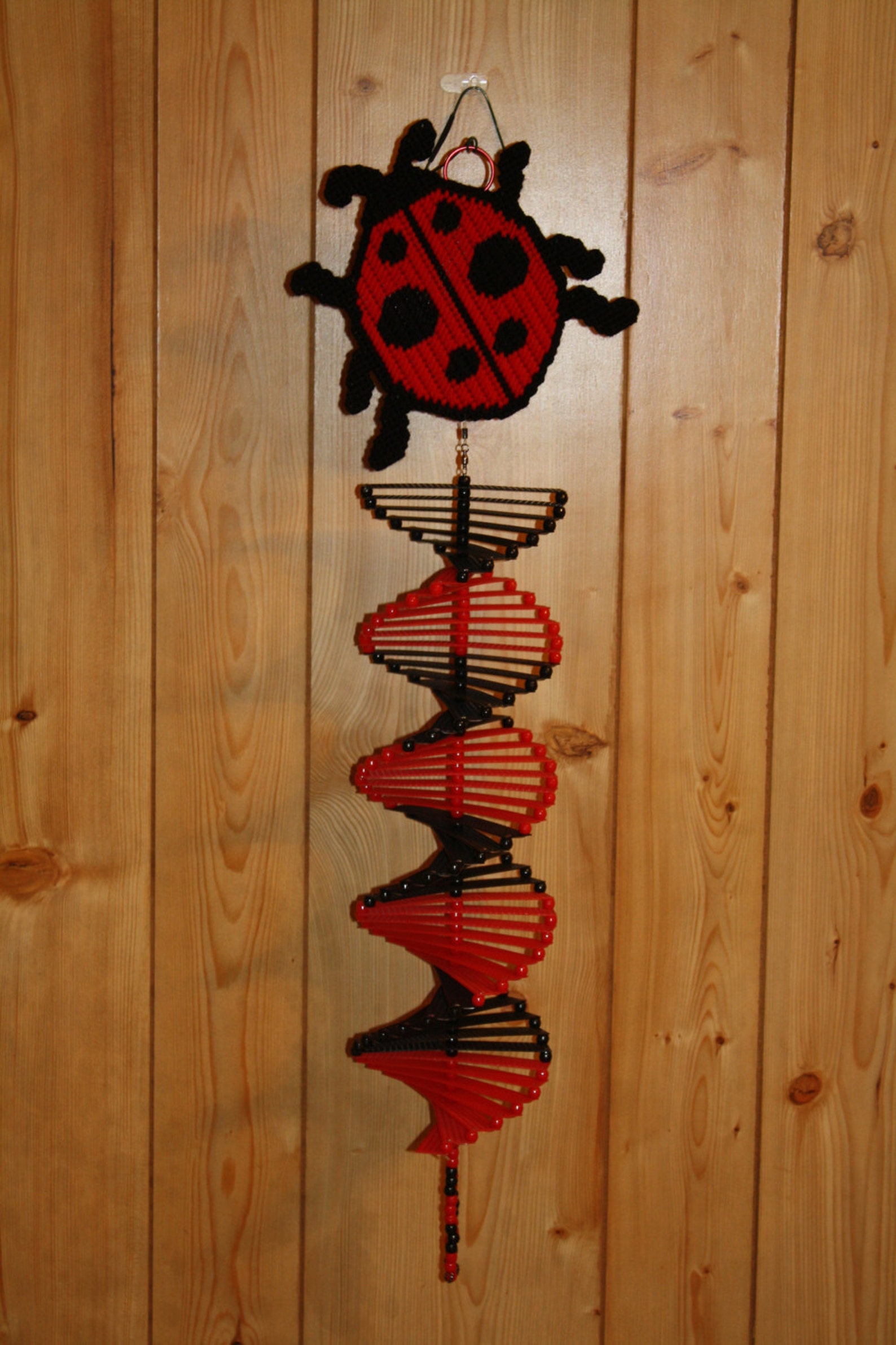 Plastic Canvas Lady Bug Wind Spinner Etsy