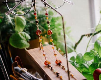 autumn leaves glasses chain | maple leaf jewelry | woodland cottagecore | fall accessory