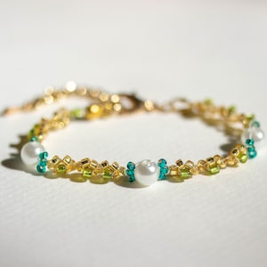 Prayer Flower - Luocha | Honkai Star Rail inspired beaded flower bracelets | seed bead | glass | pearl