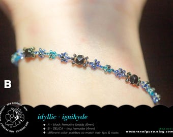 idyllic - ignihyde inspired beaded bracelet | twisted wonderland | hematite | Daisy Bead Bracelets