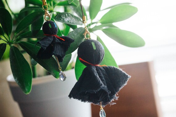 Teru Teru Bozu Charm Strap or Earrings || Japanese Rainy Day