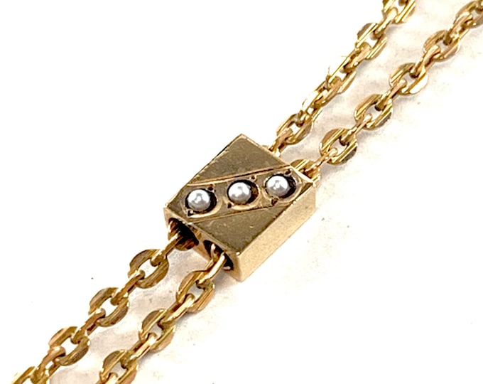 Vintage Slide Chain Necklace Antique Gold Filled Victorian Etsy