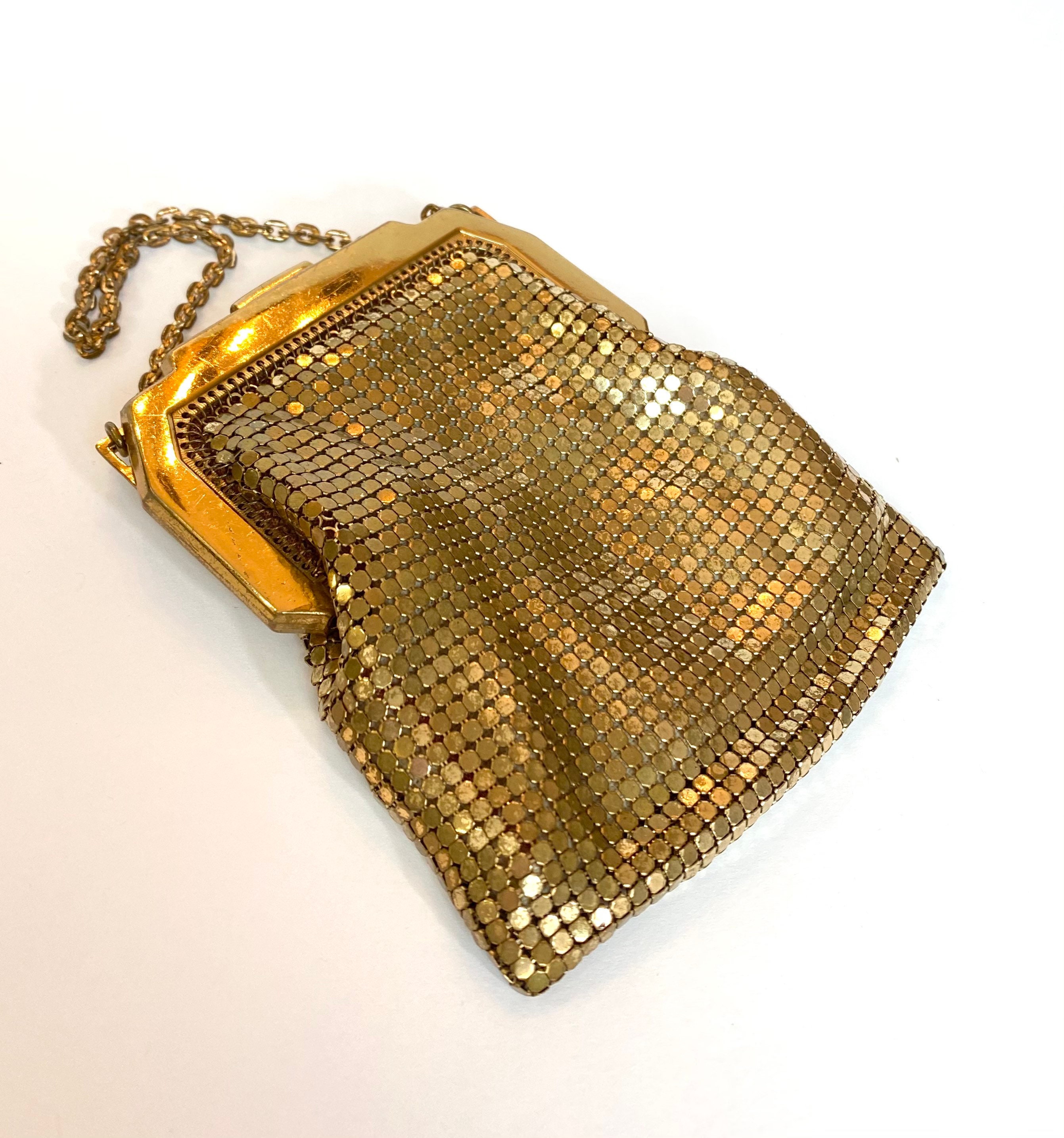 Vintage Whiting & Davis Purse Antique Gold Mesh Handbag Small | Etsy