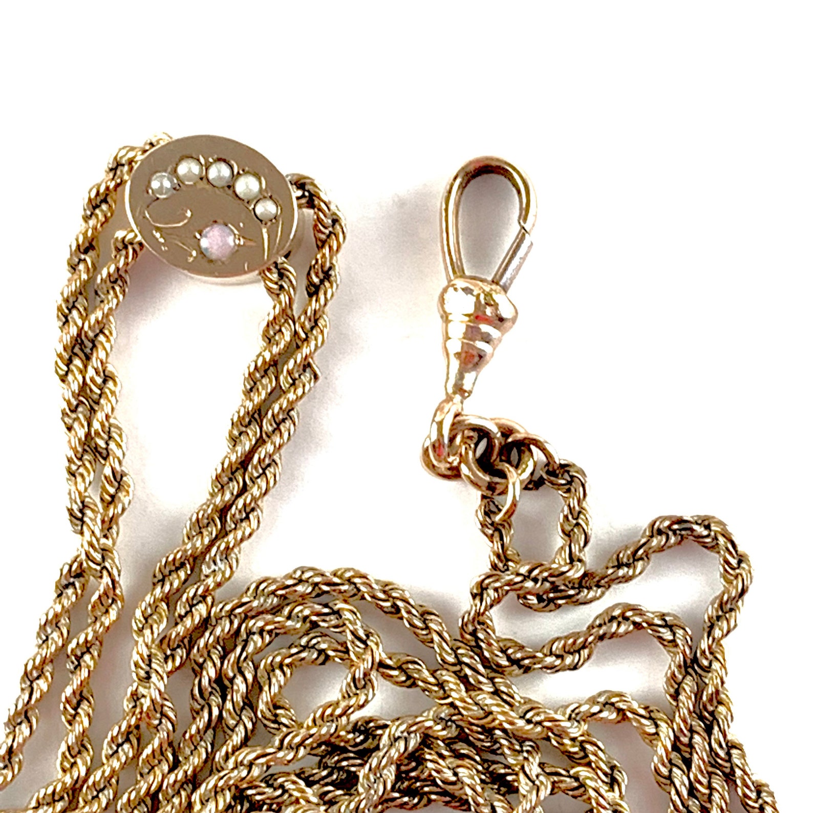 Vintage OPAL Slide Chain Necklace Antique Victorian Gold Etsy