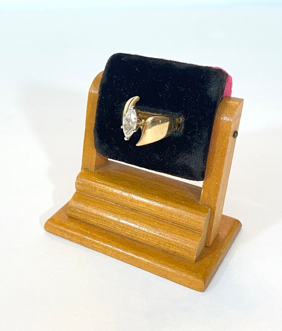 Vintage Art Deco Velvet Ring Display Stand Antiqu… - image 3