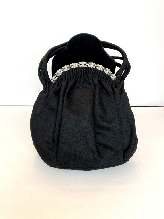 Vintage Black 1940s Purse Wedding Handbag Bridal … - image 5