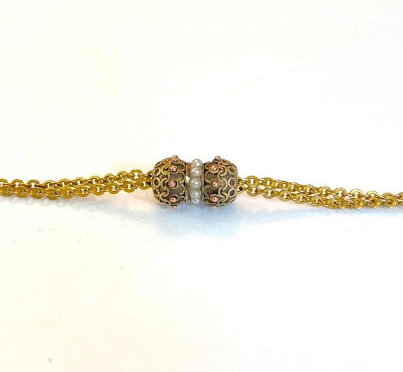 Vintage Victorian Slide Chain Necklace Long Antique Gold Etsy