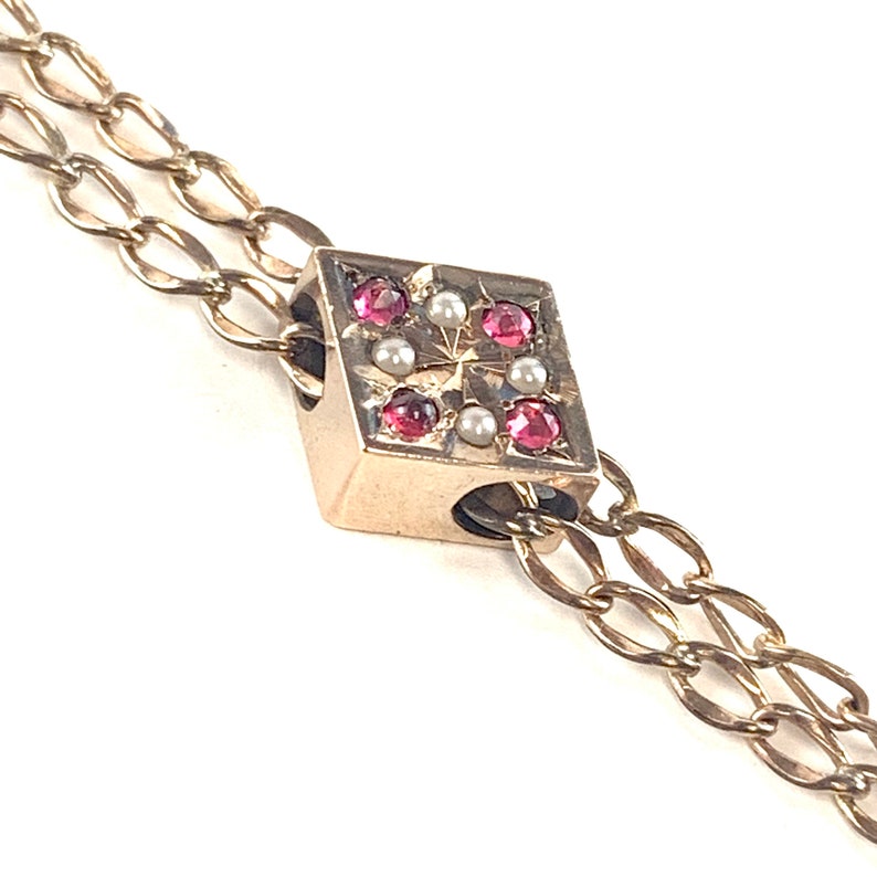 Vintage Victorian Slide Chain Necklace Antique Gold Etsy