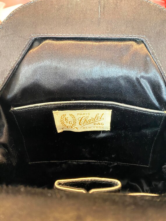 Vintage Black 1940s Purse Wedding Handbag Bridal … - image 3