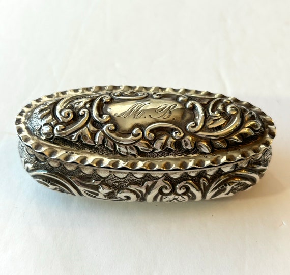 Antique Victorian Sterling Silver Jewelry Casket … - image 1