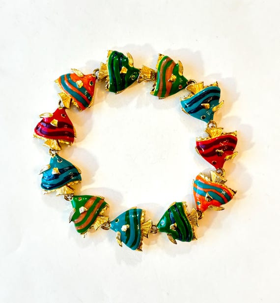 Vintage Kenneth Jay Lane KJL Enameled Tropical An… - image 4