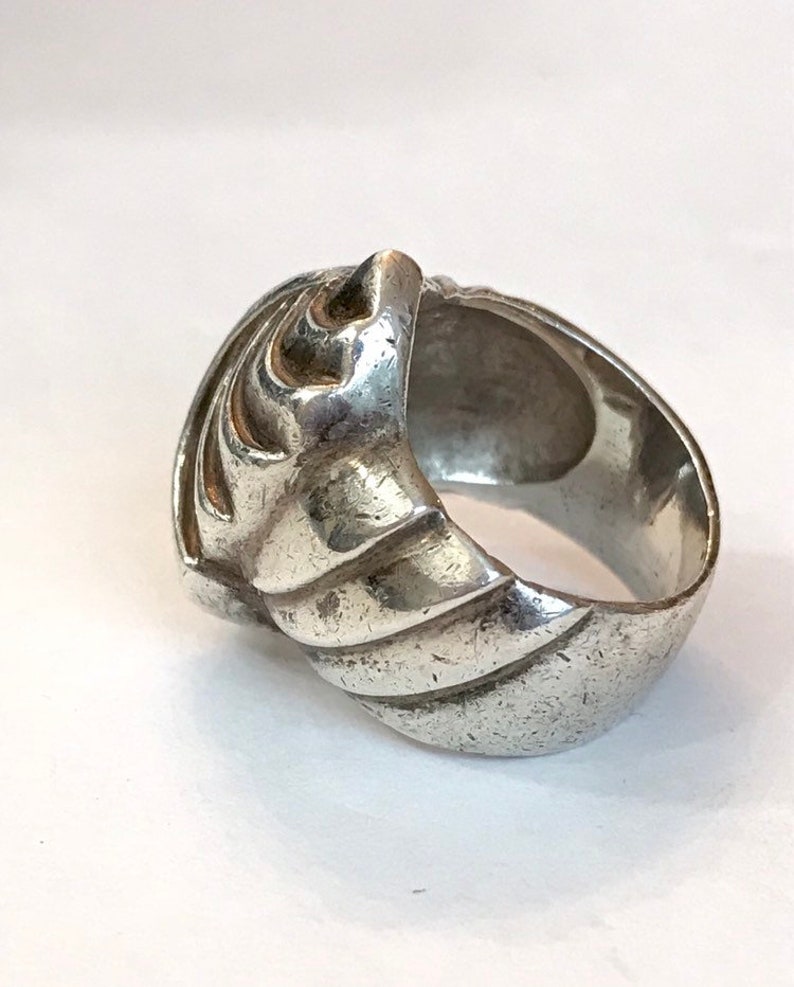 Vintage Heavy Sterling Silver Ring Chunky 1960s Modernist Mid | Etsy