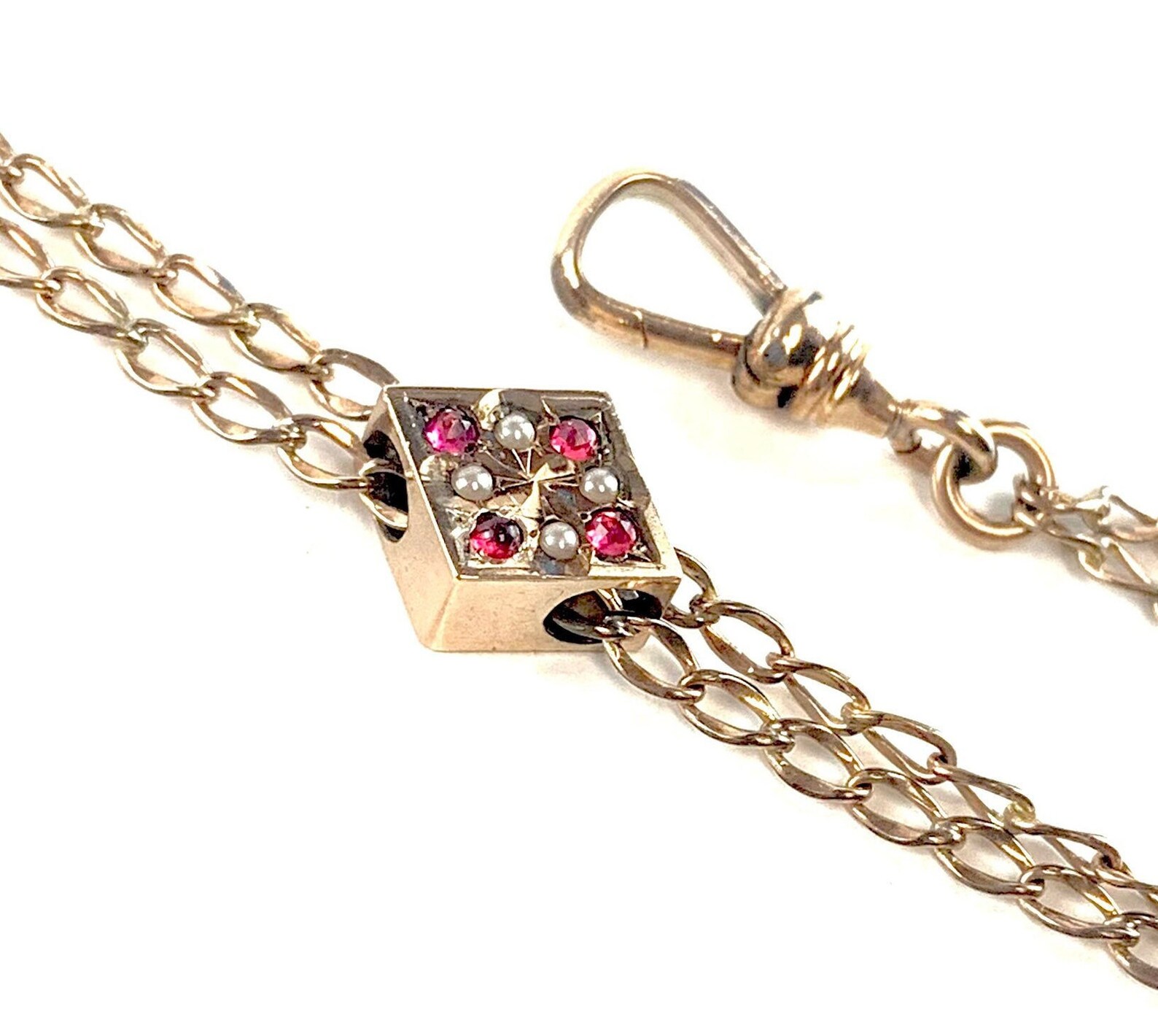 Vintage Victorian Slide Chain Necklace Antique Gold Etsy