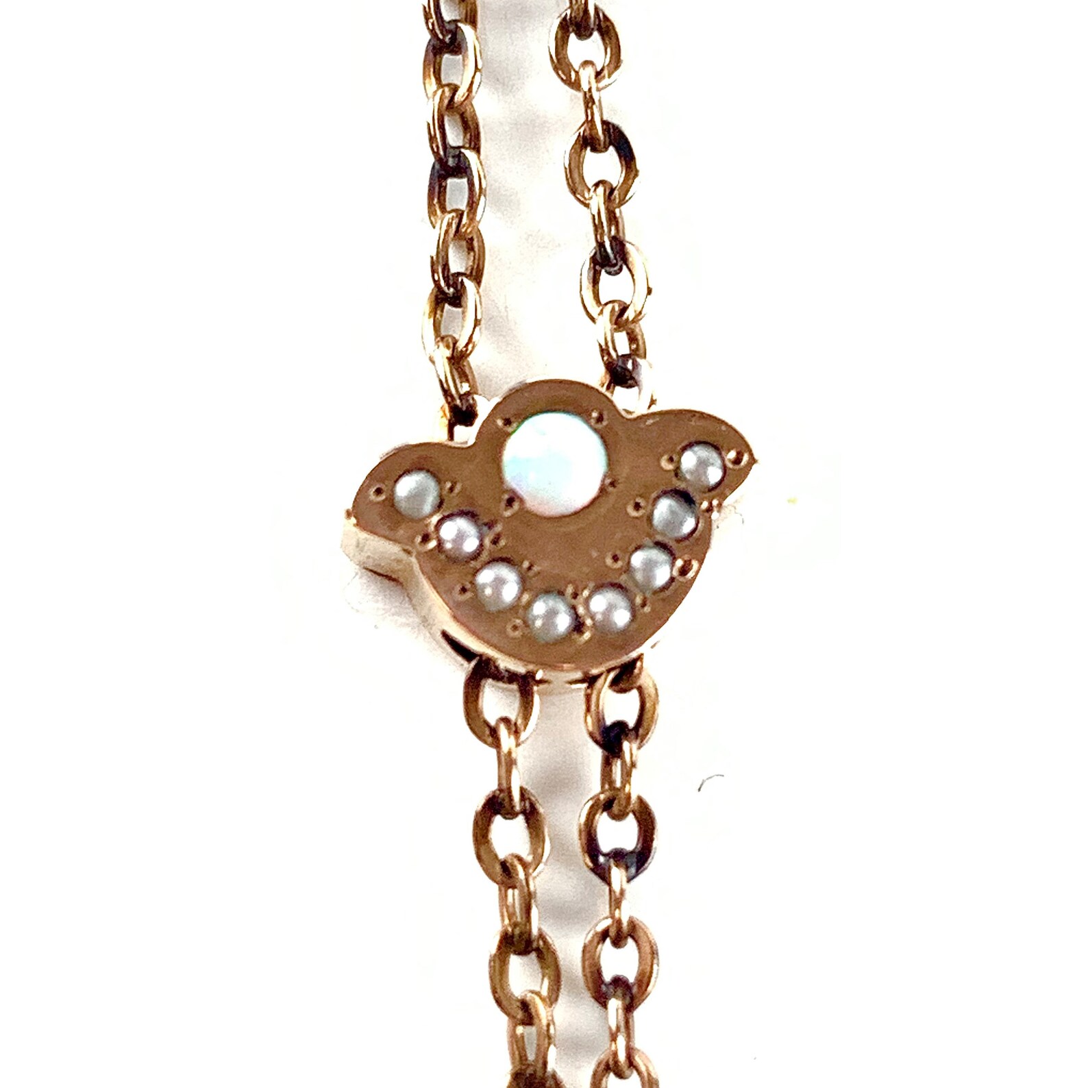 Vintage OPAL Slide Chain Necklace Victorian Gold Etsy