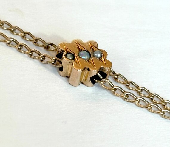 Vintage OPAL Slide Chain Necklace Antique Victori… - image 7