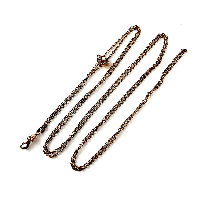 Vintage OPAL Slide Chain Necklace Victorian Gold Etsy