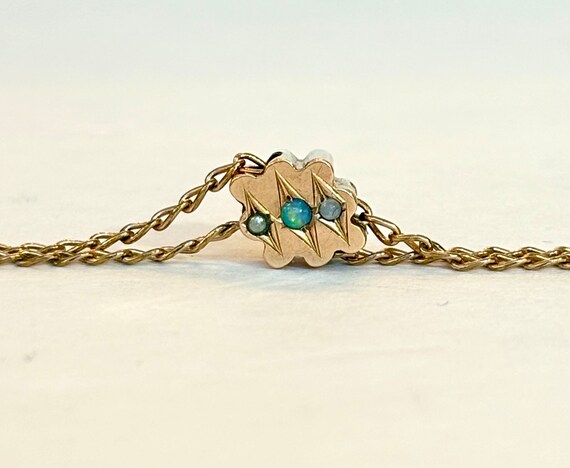 Vintage OPAL Slide Chain Necklace Antique Victori… - image 6