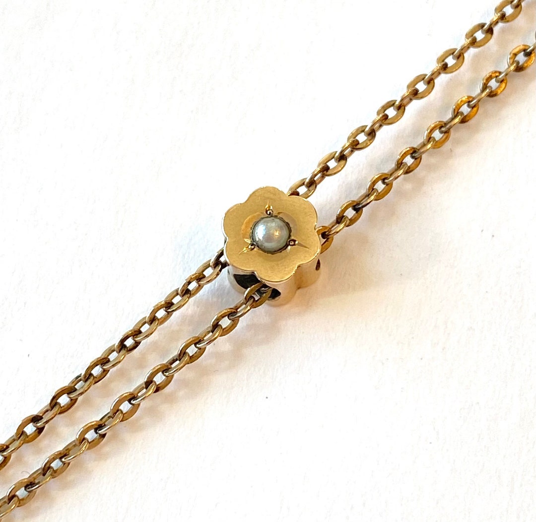 Vintage Victorian Slide Chain Necklace Antique Gold Filled Etsy