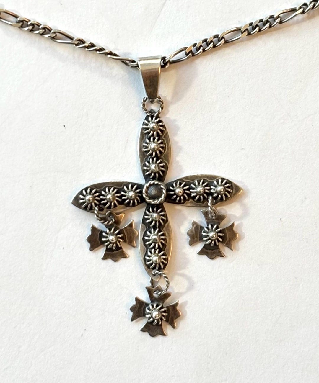 Vintage Sterling Silver Maltese Cross Necklace Taxco Mexico Yalalag ...