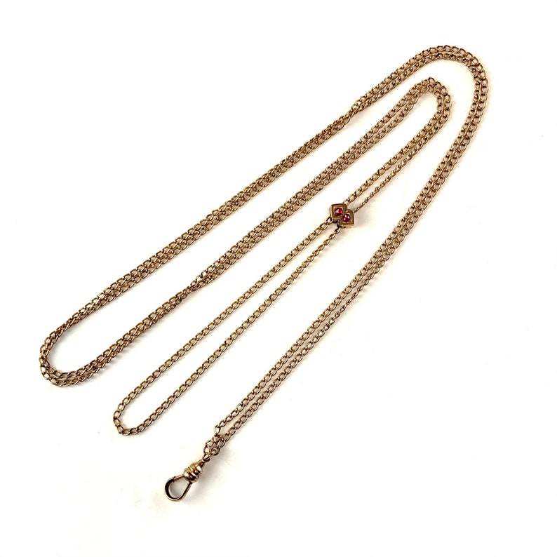 Vintage Victorian Slide Chain Necklace Antique Gold Filled Etsy