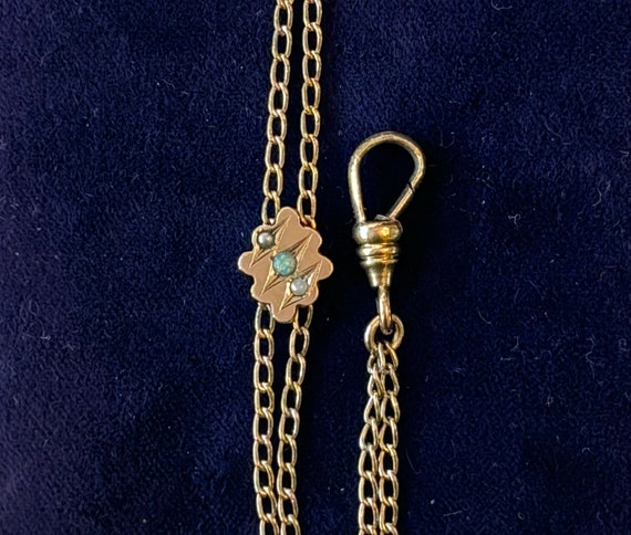 Vintage OPAL Slide Chain Necklace Antique Victori… - image 5
