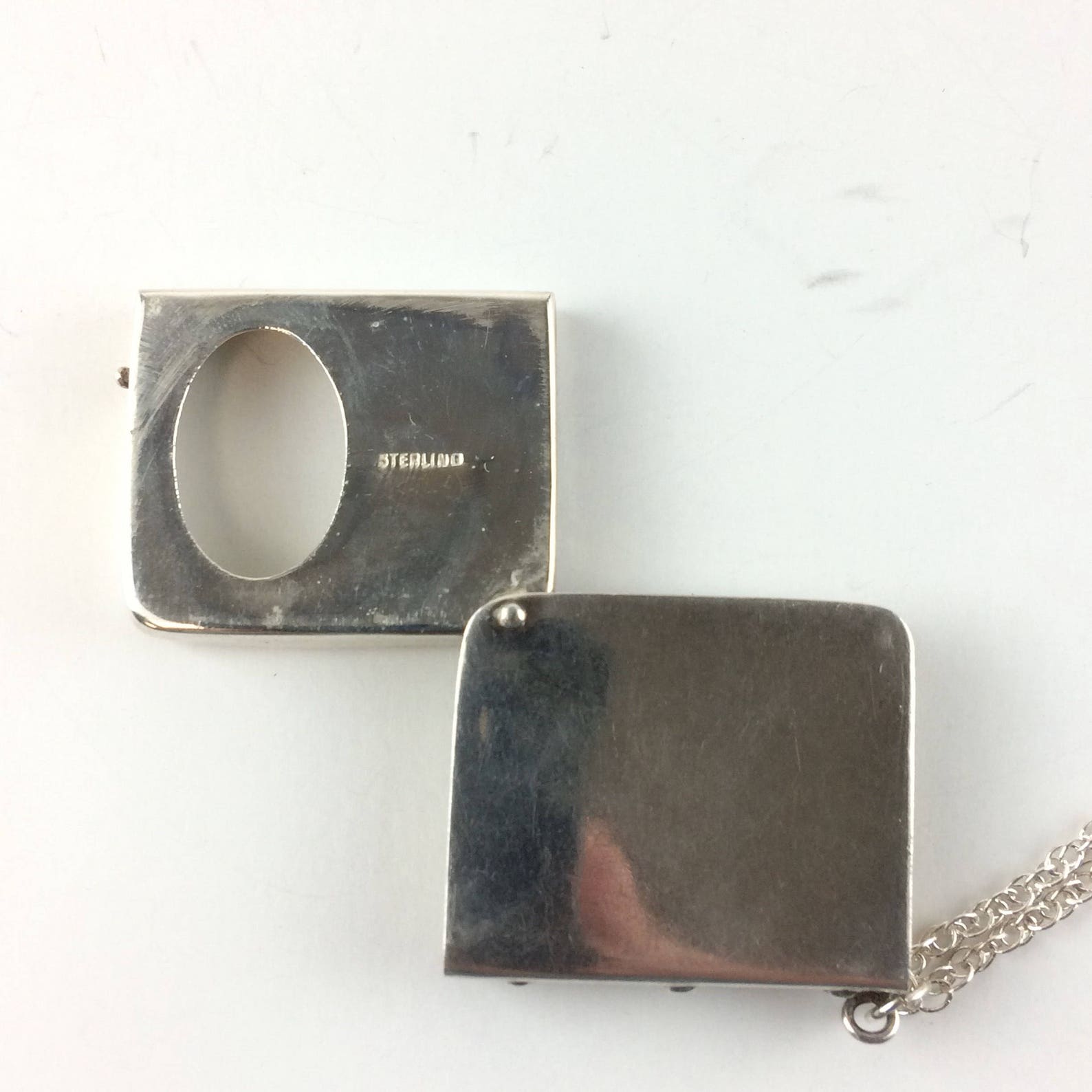 Vintage Sterling Silver Stamp Holder Book Fob Layering Pendant Etsy