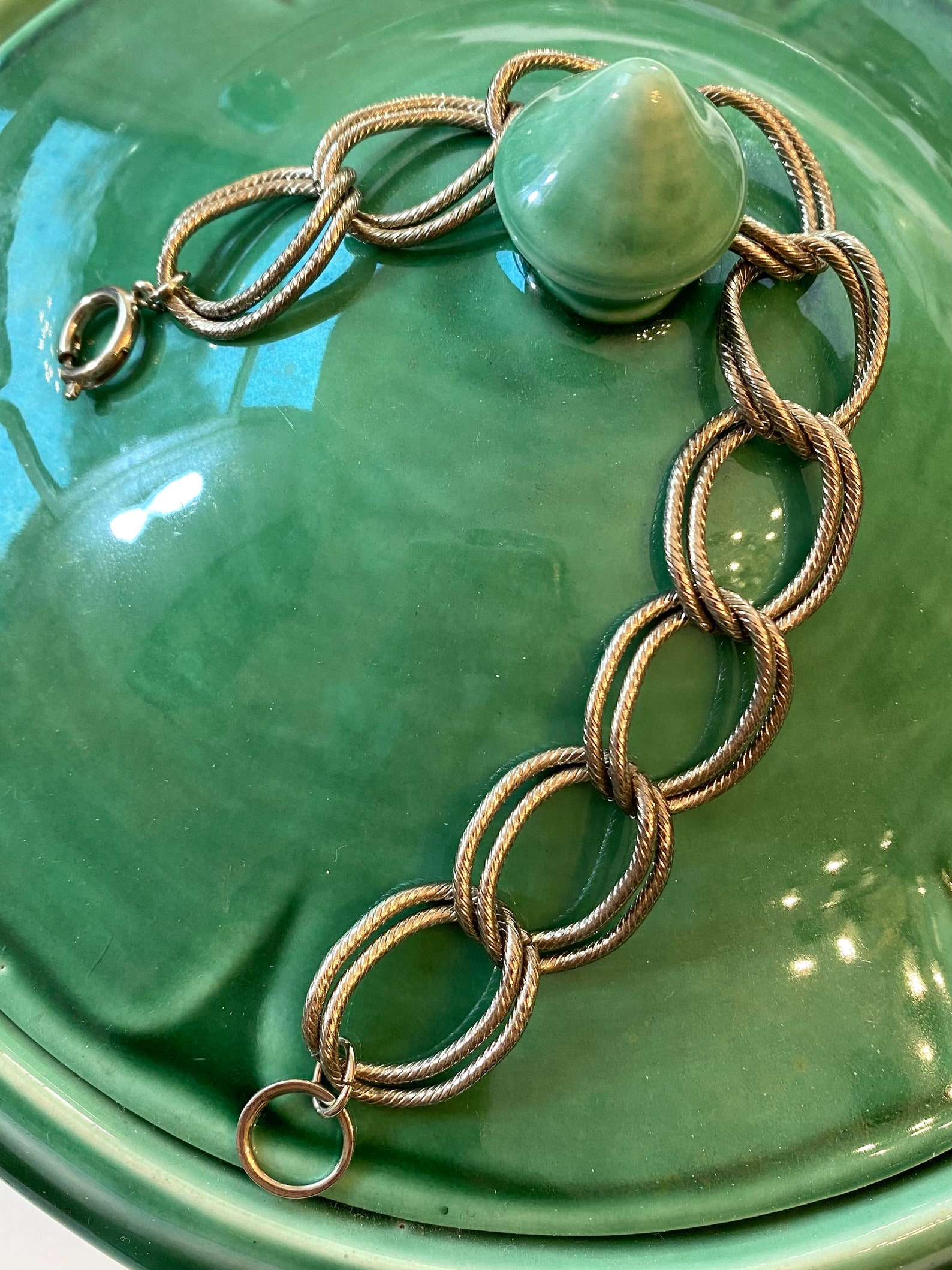 Vintage Silver Chain Link Bracelet Mid Century Modern 8 Wide Etsy