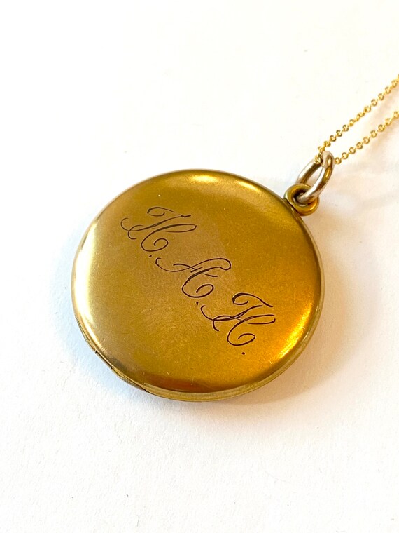 Vintage Gold Filled Photo Locket Necklace Antique… - image 4