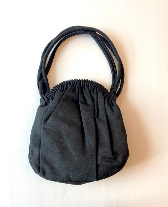 Vintage Black 1940s Purse Wedding Handbag Bridal … - image 9