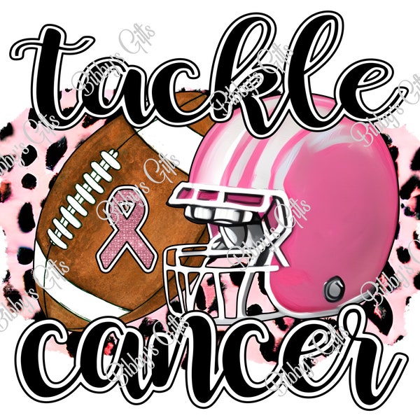 Tackle Cancer-Helmet-October-PNG-Digital Download-Sublimation-Leopard-Breast Cancer-Awareness-Pink Out-Ribbon-Shirt-Football-Team-Sports