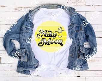 Niko Moon-Retro Circle-PNG-Digital Download-Sublimation-Music-Singer-Country Artist-Distressed-Wood-Shirt-Smile-Hat-Country-Yellow