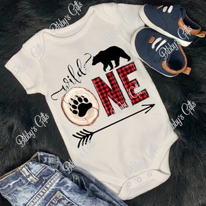 Wild One Bear Buffalo Plaid-PNG-Digital Download-Sublimation-Party-Cake-Animal-Number-Birthday Shirt-Children-Kids-Buffalo Plaid-Wood-Animal