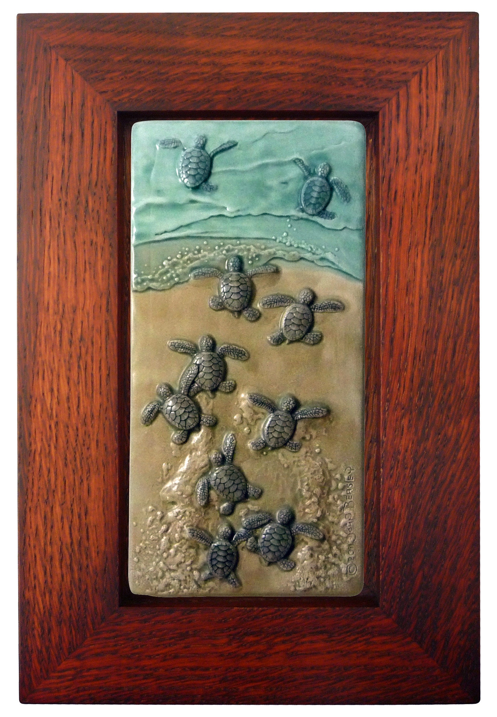 Framed art tile Ceramic wall art Leaving the Nest 7 x 11 | Etsy