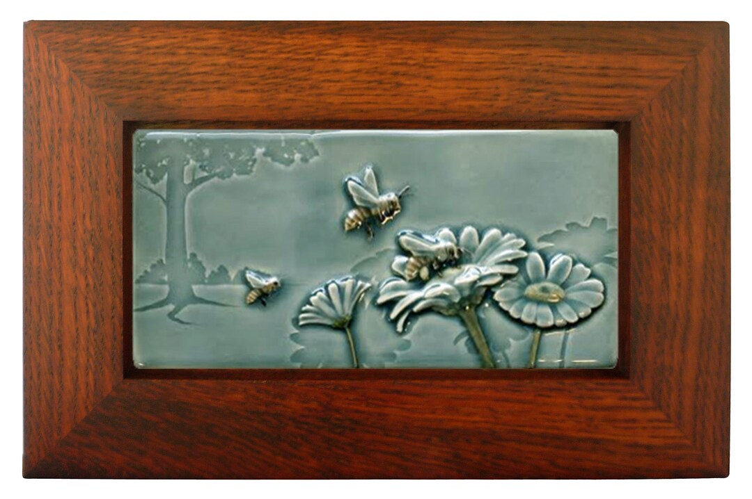 Framed Ceramic Tile Workin for a Livin Art Tile 7x11 Inches Etsy