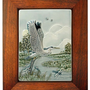 Framed Great Blue Heron In Flight