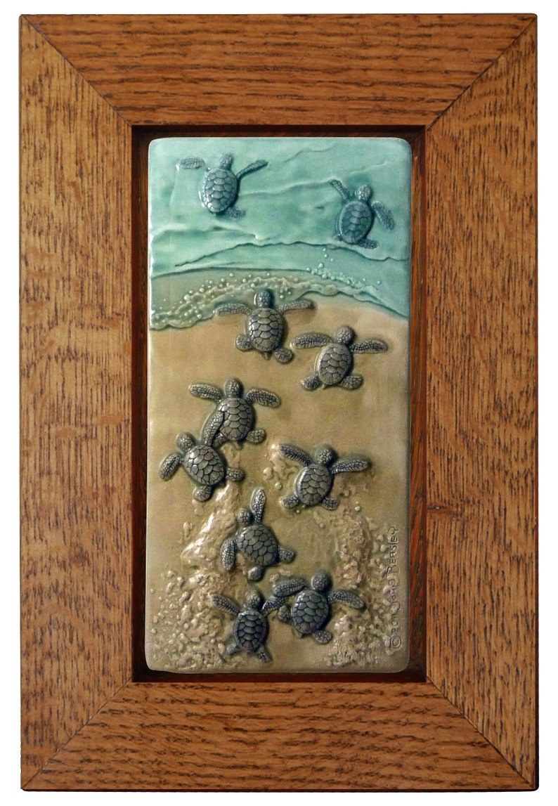 Framed art tile Ceramic wall art Leaving the Nest 7 x 11 Etsy