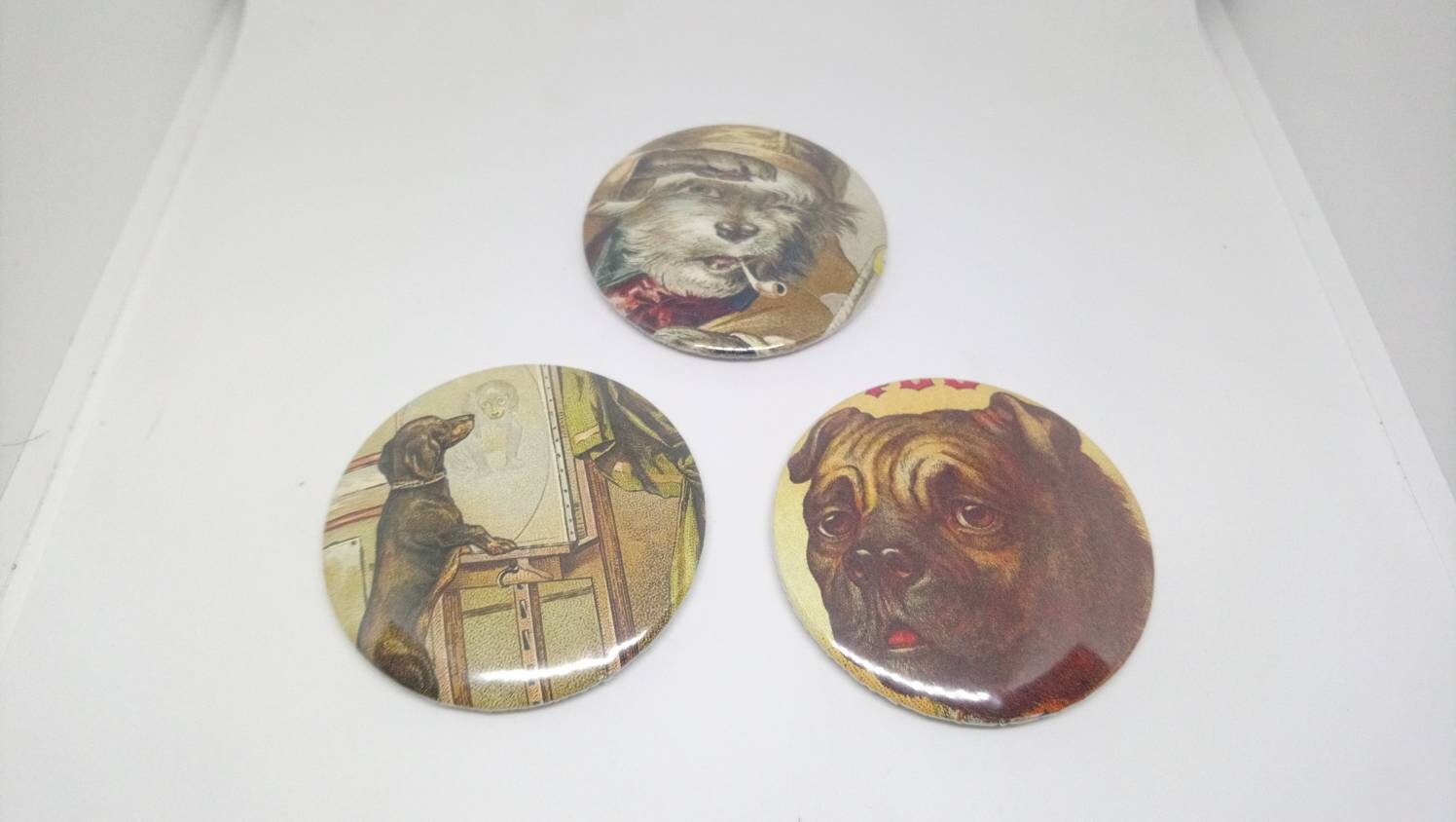 Lot 3 Magnets 56mm Chiens