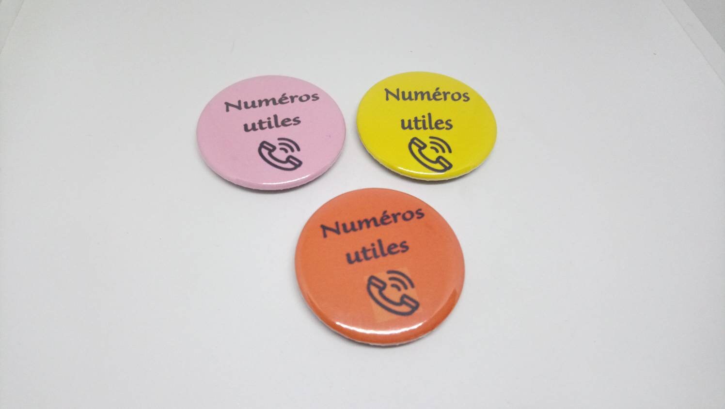 Magnet 37mm Frigo Numéros Utiles