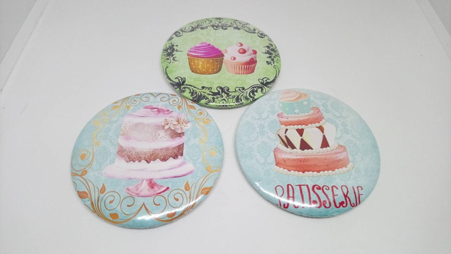 Lot 3 Magnets 56mm Pâtisserie