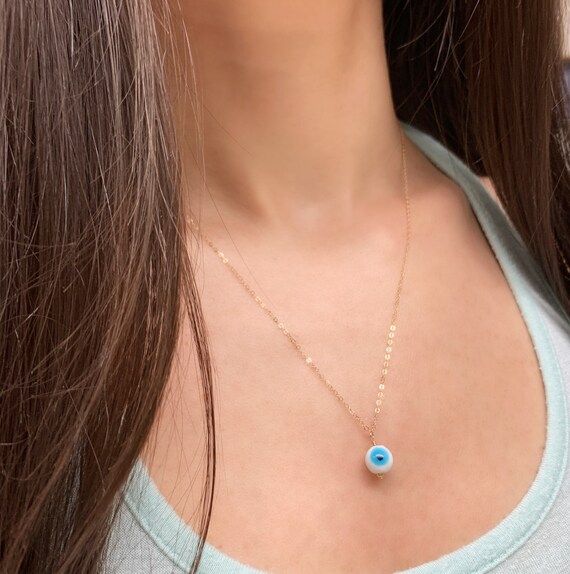 Blue Evil Eye Charm Beaded Necklace – Fashion Jewelry For Women – China, Unbranded