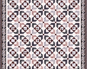Floral XOXO Quilt Pattern, Roses & Tulips (PDF Download)