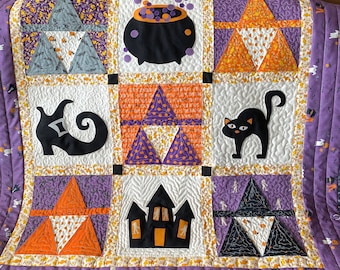 Halloween Quilt Pattern: Witch Party Beginner Project (PDF Pattern)