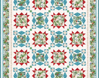 Christmas Quilt Pattern: Scrappy Beach Holiday, Coastal Design (PDF Pattern)
