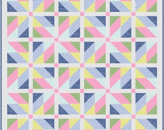 Modern quiltpatroon geometrisch effen kleuren vuurraderen bloemen patchwork voor interieur