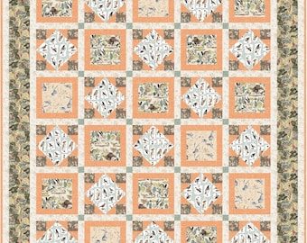Eenvoudig quiltpatroon met dieren en bloemen voor beginners (pdf-download)