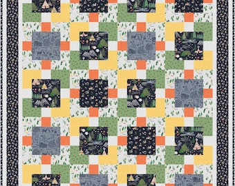 Camping Fun Quilt Pattern: Beginner Friendly Patchwork (Digital Download)