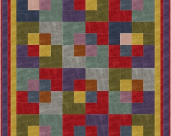 Easy Patchwork Quilt Pattern: Vintage Modern Home Decor (PDF Download)