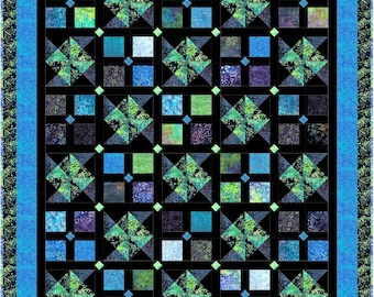 Modern Geometric Quilt Pattern, Easy Batik Design (Digital Download)