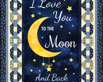 I Love You to the Moon and Back Quilt - Baby Crib - Stars PDF Pattern