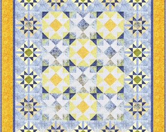 Azulejos Quilt Pattern: Beginner Friendly, 72" x 84" (Digital Download)